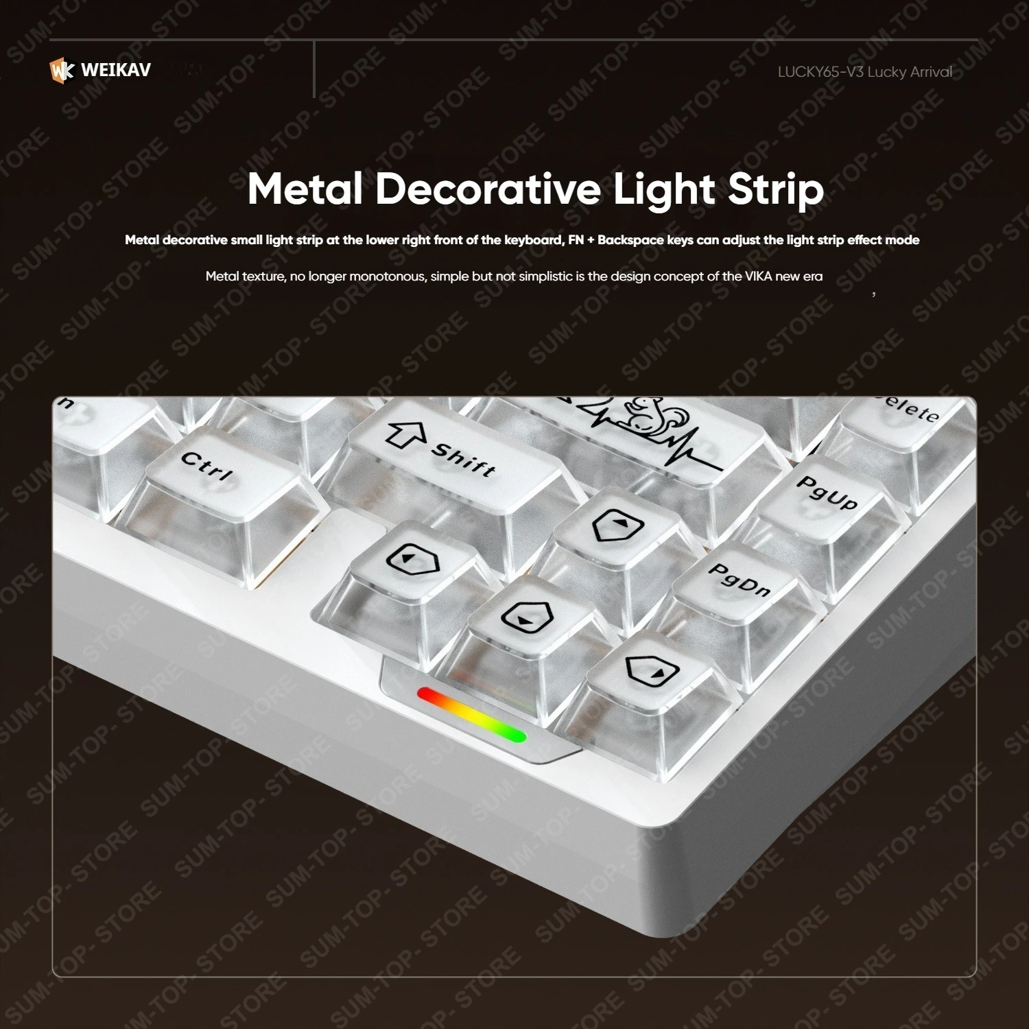 Weikav Lucky65 V3 NUT65 Kit de teclado mecánico inalámbrico de aluminio 65% diseño RGB BT 2,4G teclado de juego con cable desmontaje rápido - imagen 4
