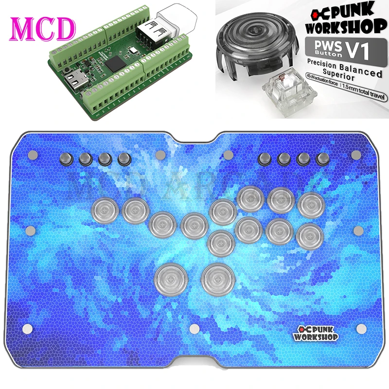 HitBox ultrafino Punk Workshop con controlador de palo de combate de 3 modos SOCD, botón mecánico para PC/SF6 - imagen 2
