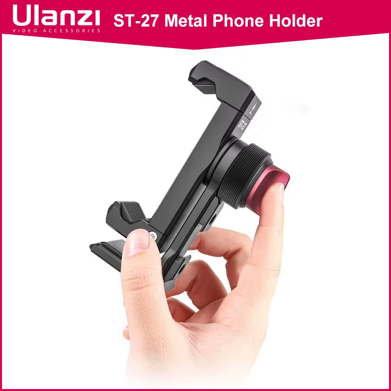 Ulanzi ST-27 Clip Soporte Montaje Teléfono Disparo Vertical Metal Zapata Fría Rode Wireless Go Micrófono Luz Video Vlog - Vista principal del producto
