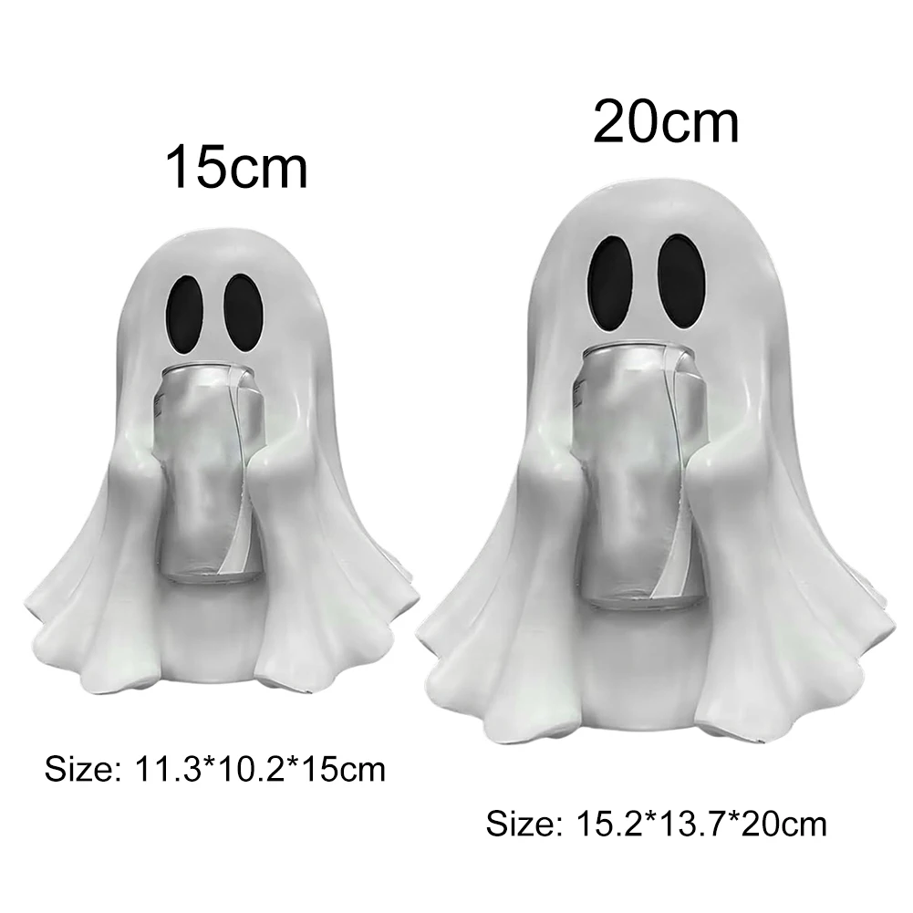 Soporte para latas de fantasma de Halloween, soporte para bebidas de resina espeluznante, bonito soporte para bebidas fantasma, soporte para bebidas fantasma para decoración interior del hogar - imagen 5