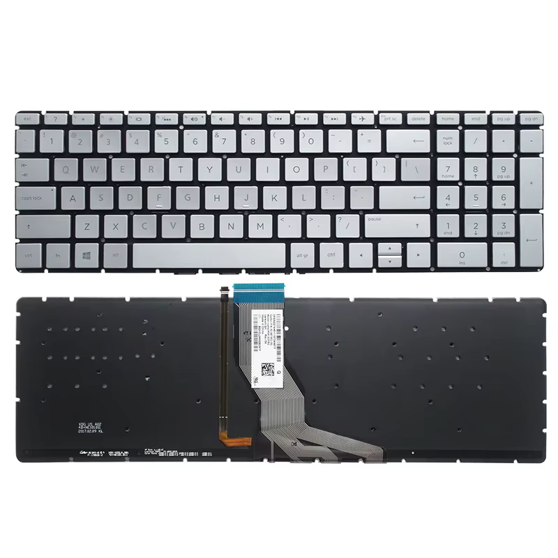 Teclado de ordenador portátil con retroiluminación, accesorio para HP 15-BS000 15-BS009CA 15-BS013DX 15-BS014CY 15-BS015CY 15-BS015DX 15-BS016CY Silver