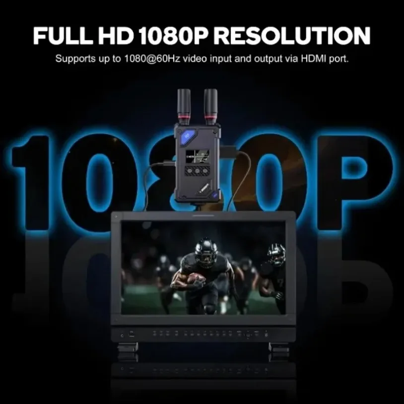 Kit extensor de vídeo inalámbrico Compatible con HDMI, transmisor y receptor de 450M para cámaras de juegos compatible con baterías de la serie NP-F - imagen 5