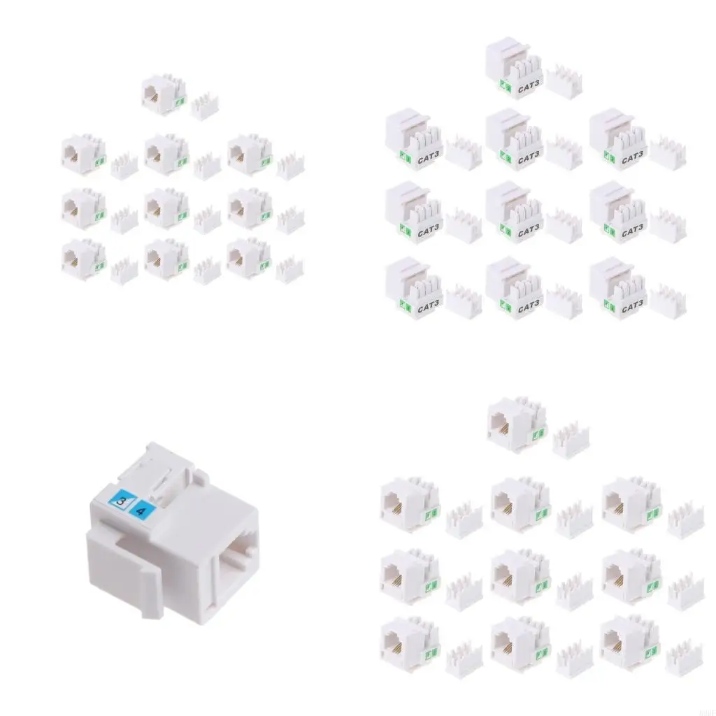 896f 10x Teléfono RJ11 Cat3 Módulo voz Adaptador Extensor teléfono Keystone