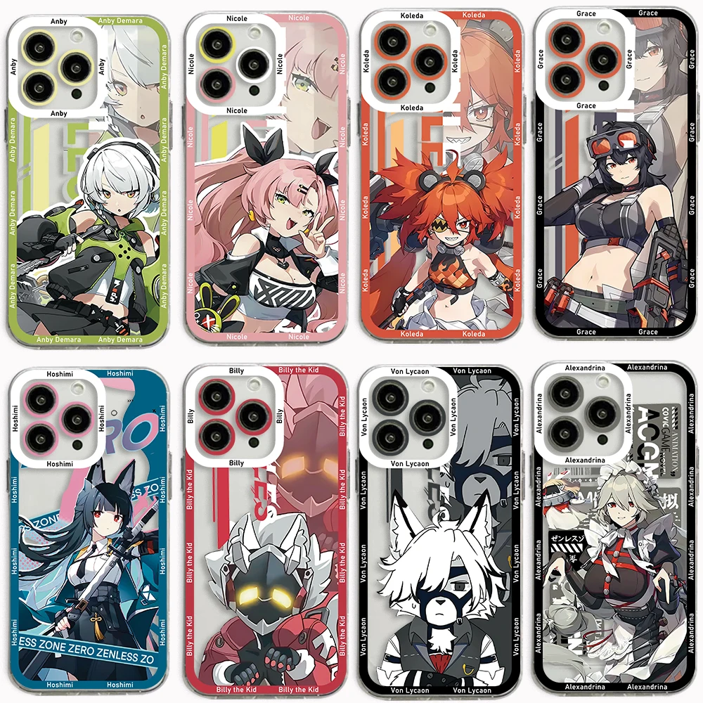 Funda transparente Zenless Zone Zero para Samsung A73, A72, A71, A55, A52, A51, A50, A35, A33, A32, A31, A30, A24, A23, A22, A13, A12, A05, 5G