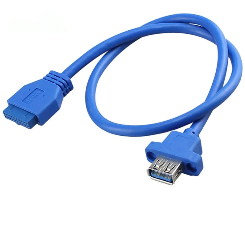 Cable de Panel frontal USB 3,0, deflector de placa base, adaptador de 19 pines a 2 puertos, carcasa de escritorio, cable frontal USB 3,0, 0,3 m, 0,5 m, 0,8 M - imagen 4