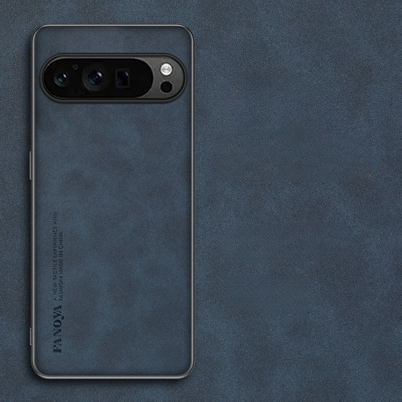 Funda de piel de oveja de lujo para Google Pixel 9 Pro XL 9A, Funda trasera Retro de negocios - imagen 3