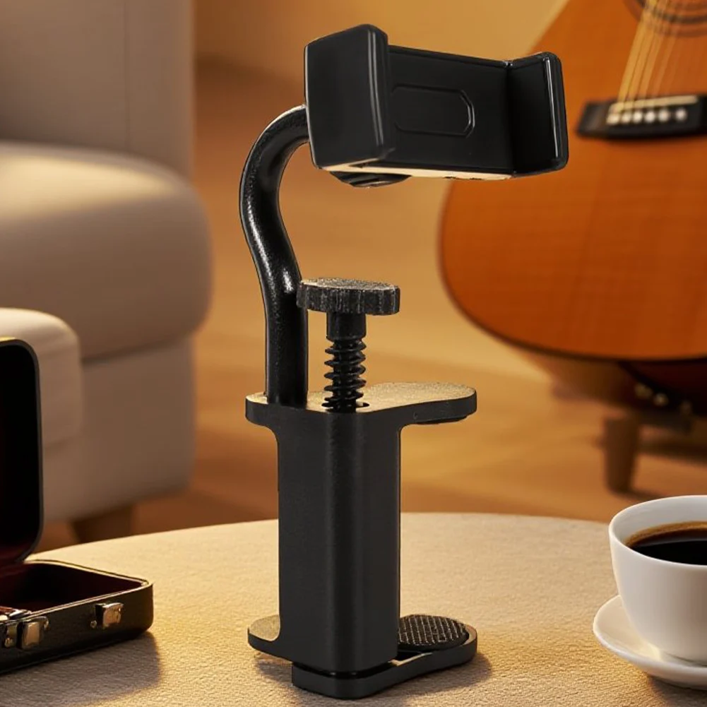 Soporte ajustable para teléfono, soporte para guitarra manos libres, abrazadera multiusos para cámara de guitarra, soporte para micrófonos/smartphones - imagen 3