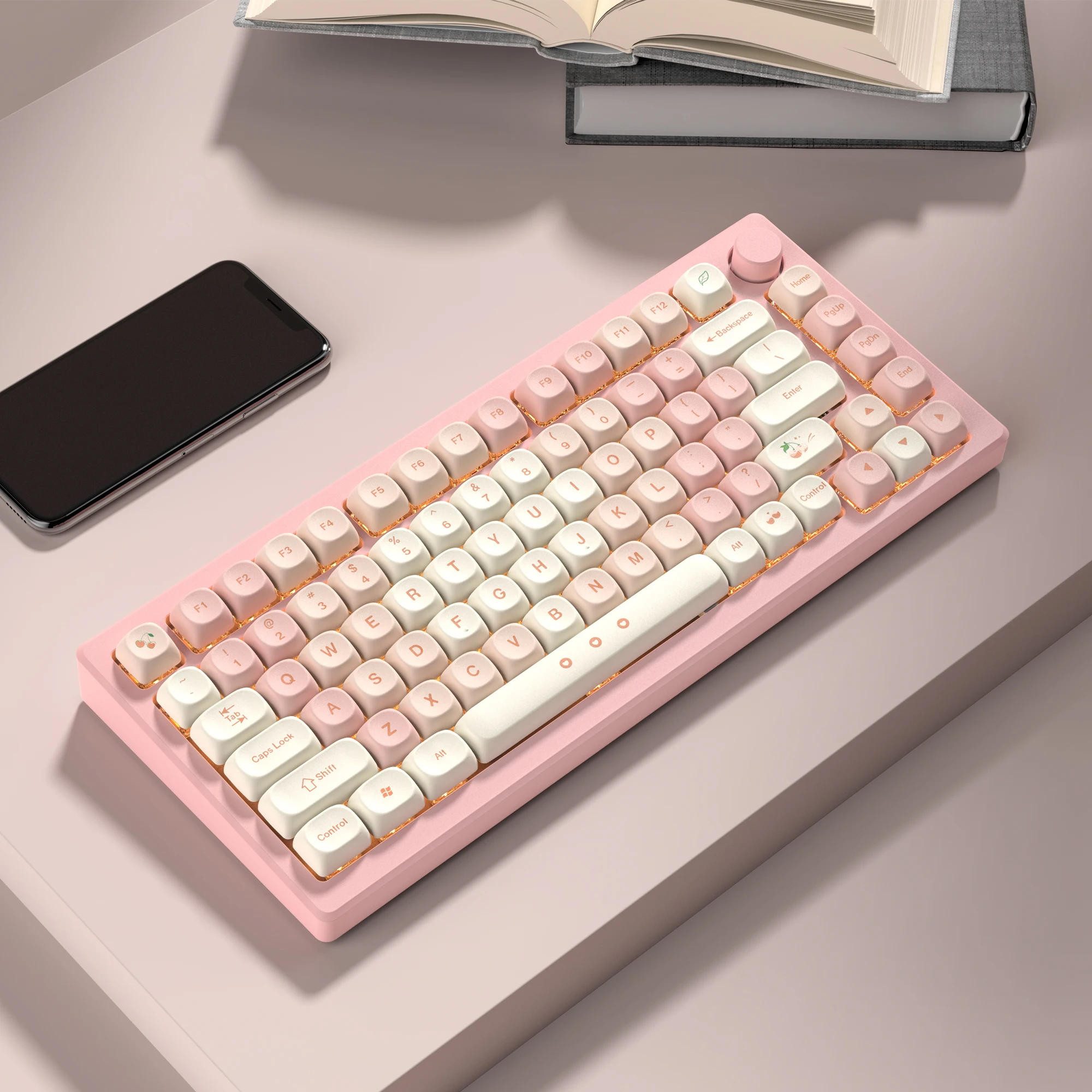 Teclas XVX MOA, teclas de cereza rosa/sakura, teclas personalizadas para 75 por ciento de sublimación de tinte, juego de teclas de teclado de 140 teclas - imagen 3