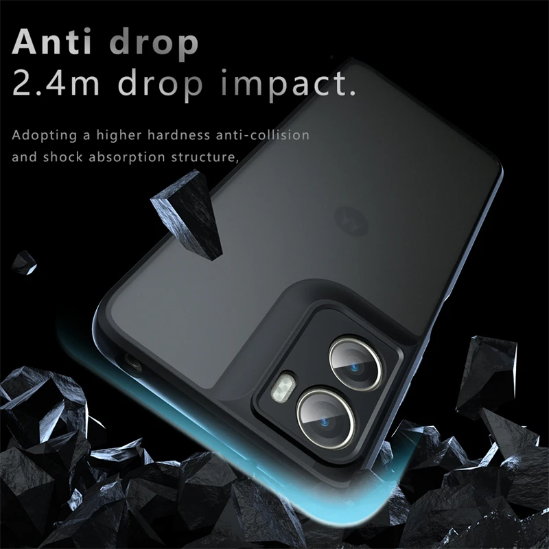 Funda de sensación esmerilada para Motorola Moto G06, funda protectora de silicona mate de TPU para PC, funda protectora para teléfono Motorola G06, funda para Moto G06 - imagen 2