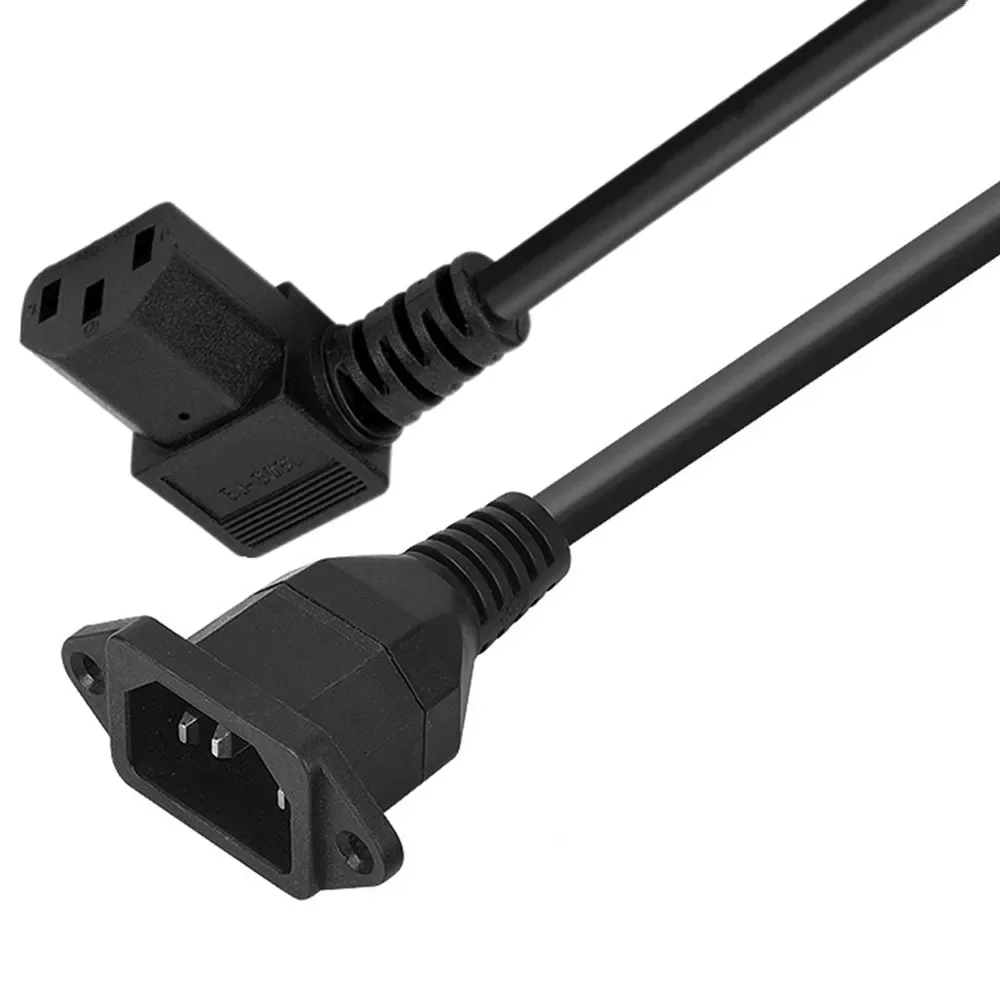 Cable de extensión de fuente de alimentación C13 de 90 grados, 3 pines hembra a C14, 3 pines macho, PDU, para ordenador, LED, HDTV, Monitor y escáner, 0,4 m - imagen 5