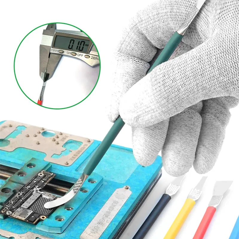 RELIFE-Juego de palanca de eliminación de pegamento para CPU, RL-049B, para reparación de teléfonos móviles, Kit de varilla de desgomado Flexible y fino de doble cara - imagen 4