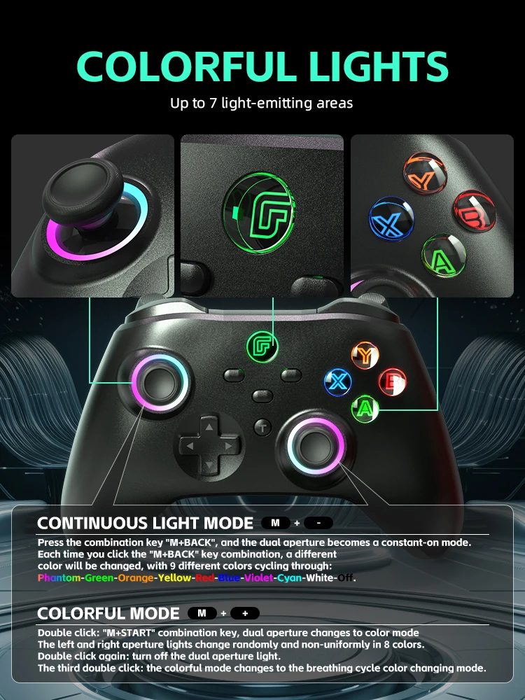 Data Frog-controlador inalámbrico para Nintendo Switch, Gamepad Pro con función Turbo programable, OLED, LITE, PC, Android - imagen 3