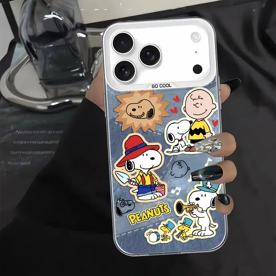 Funda para iPhone 17Air XS 16e 13 14 16 17 Pro Max 15 Plus 12 11 XR Funda trasera para teléfono Linda S-S-noopyS Dibujos animados - imagen 3