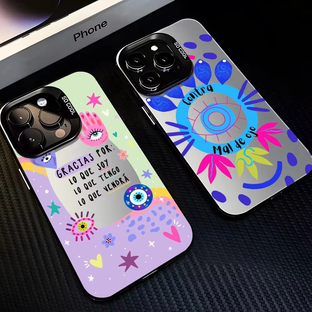 Funda de teléfono con diseño de mal de ojo de la suerte para iPhone 16e 16 Pro Max 15 14 Plus 13 12 Mini 11 Pro, funda trasera de silicona a prueba de golpes - imagen 2
