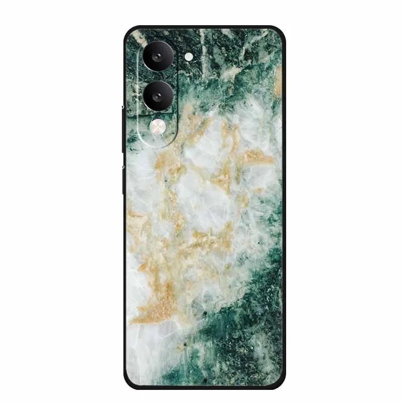 Para Vivo T4 Lite 5G Funda de lujo de moda cubierta de mármol TPU Protector de teléfono suave de silicona para Vivo T 4 Lite parachoques V2509 Funda - imagen 2
