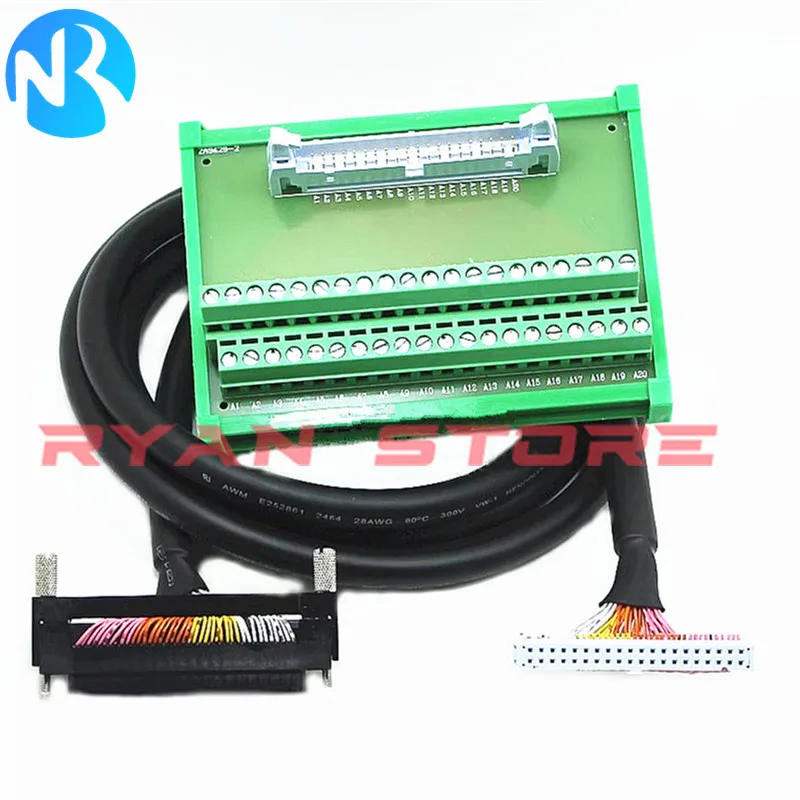 Bloque de terminales macho IDC40 40P, placa de ruptura IDC de 40 Pines, adaptador de relé PLC, montaje de Riel DIN, módulo de Terminal de 2 filas, 0,5 M, 1M, 1,5 M, 5M - imagen 5