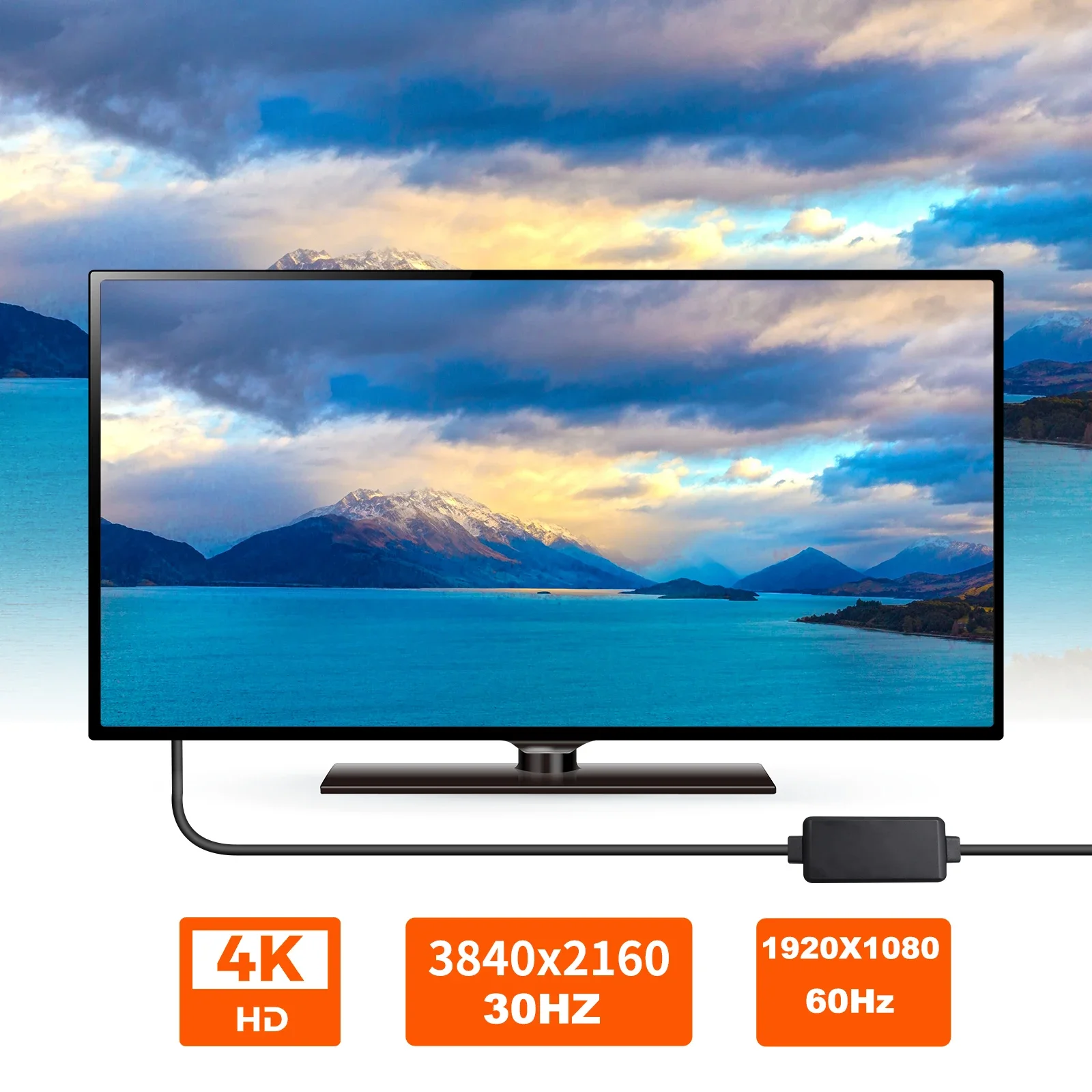Cable adaptador convertidor 4K HDMI a Displayport 1,5 M HDMI 1,4 a Displayport 1,2 4K @ 30Hz 1080P @ 120Hz para PC portátil PS4 Apple TV - imagen 3