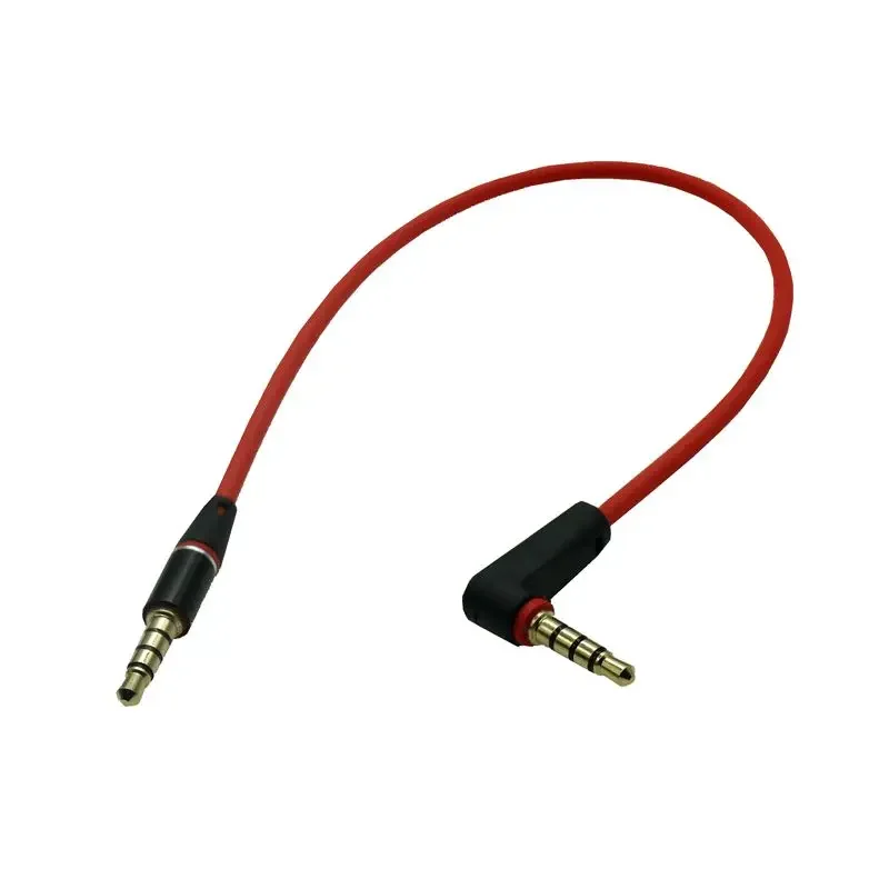 Cable de Audio de 4 polos con conector de 3,5mm, Cable de Audio de 3,5 macho a macho, Cable auxiliar Speakon de ángulo recto de 90 grados para auriculares de coche, Cable MP3/4 - imagen 5