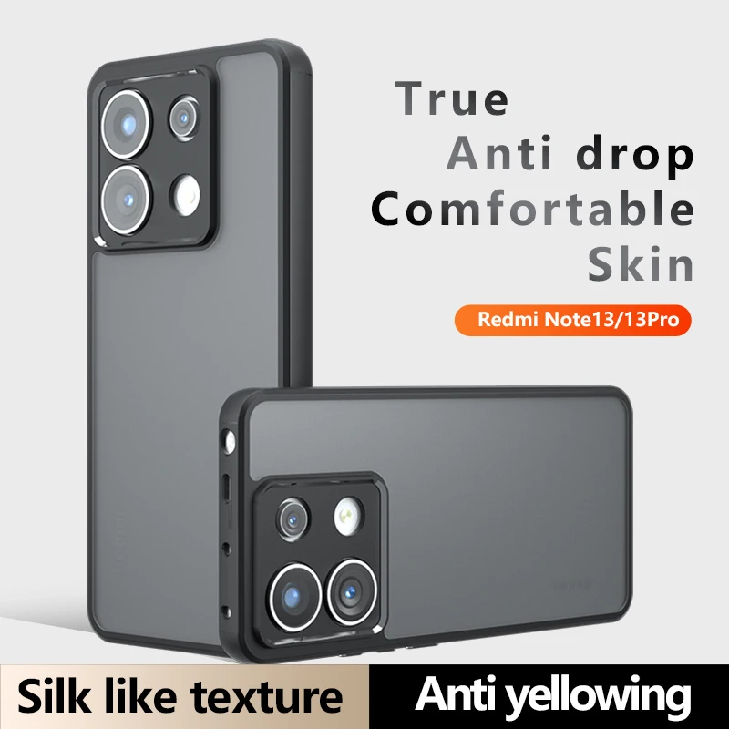 Funda de teléfono mate con sensación de piel para Xiaomi Redmi Note 13 Pro, Funda trasera antioxidante para Redmi Note 13 Pro 5G