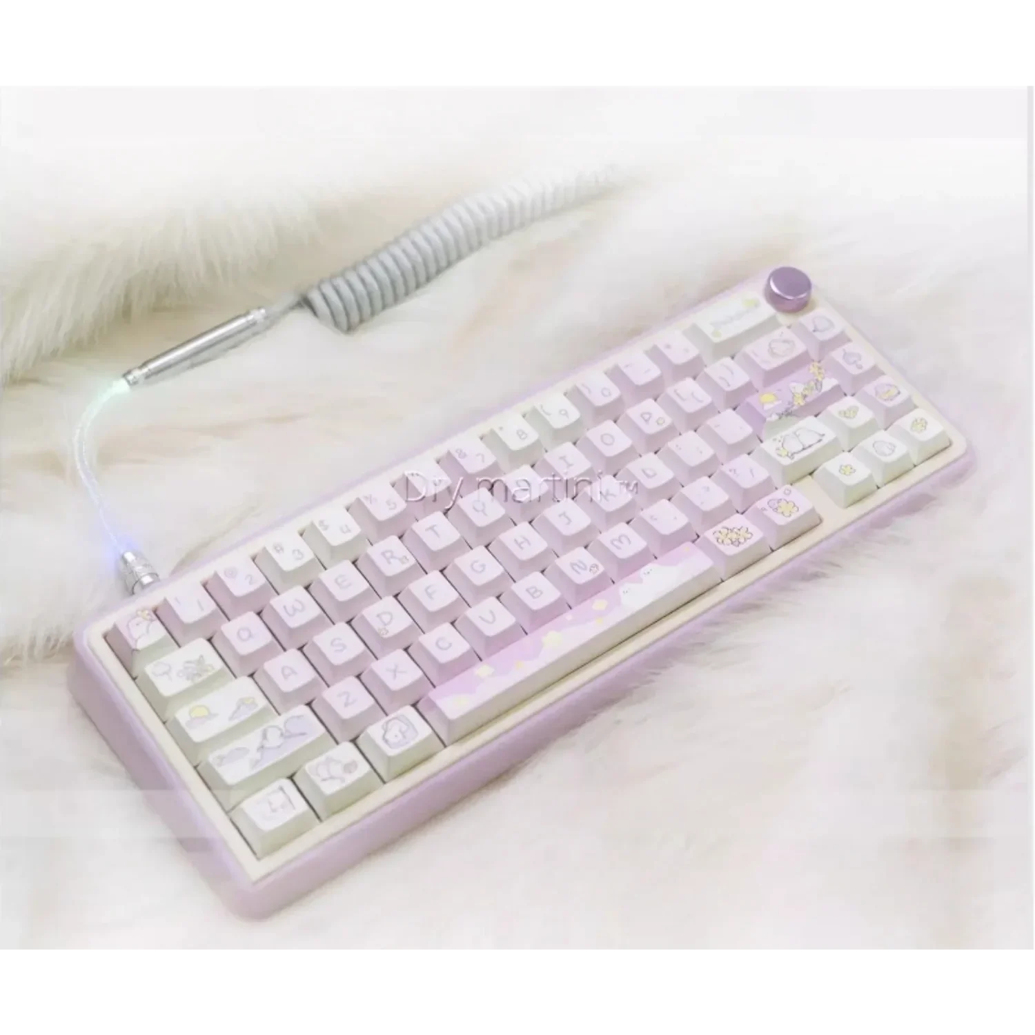 Teclas de color púrpura cremoso, teclas de cereza, PBT, 93 teclas personalizadas, bonitos Teclados mecánicos adaptables, 60/80/87/98/104/108 - imagen 5