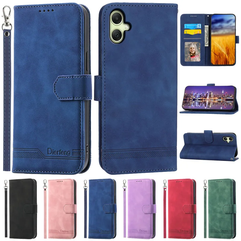 Funda de cuero con tapa magnética para Samsung Galaxy A06, carcasa tipo billetera para Samsung A06 SM-A065F Galaxy A06 A 06 A16 5G