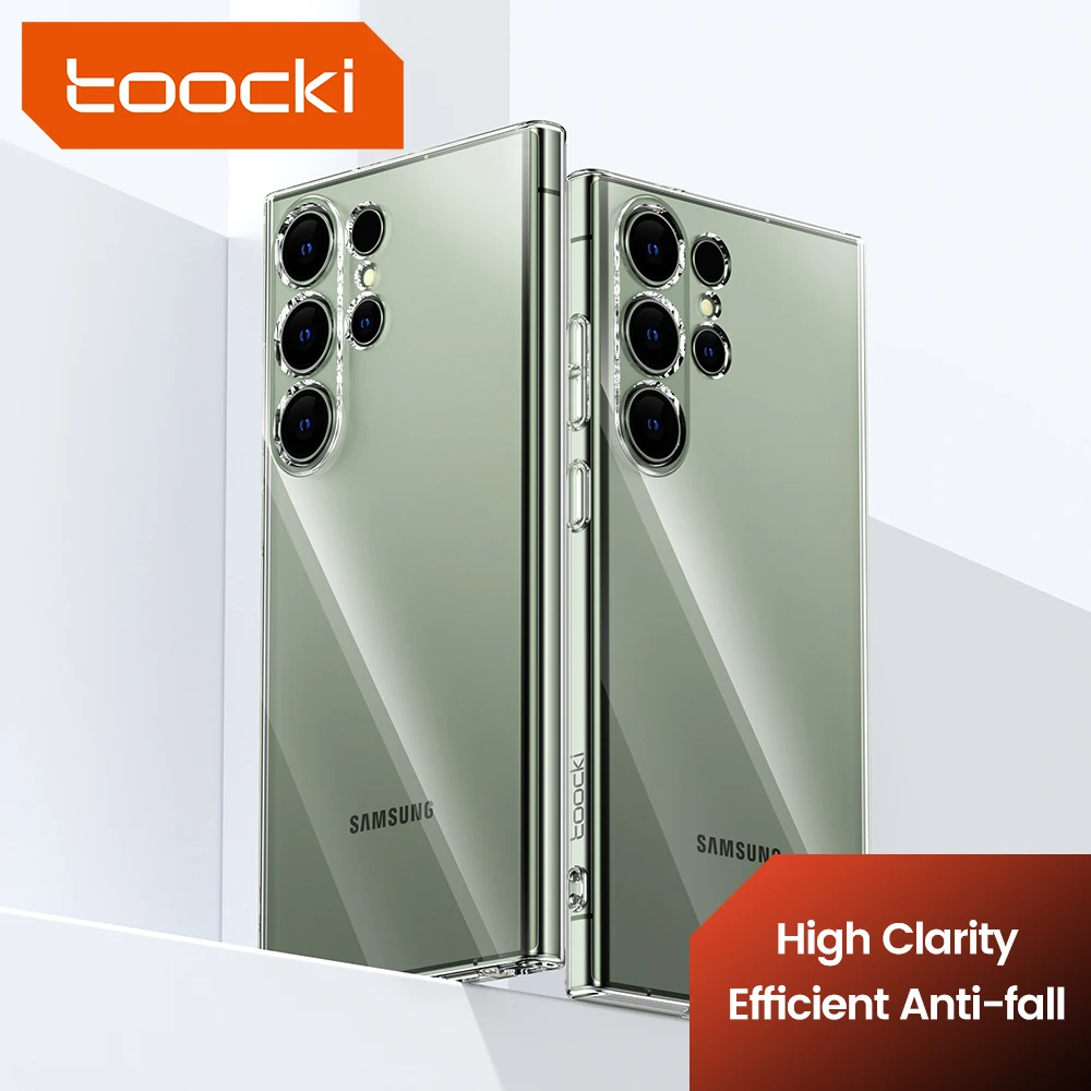 Toocki funda de teléfono para Samsung S24, S23, S22, S21 Plus, Ultra transparente, S23, S21, PE, funda protectora de TPU suave