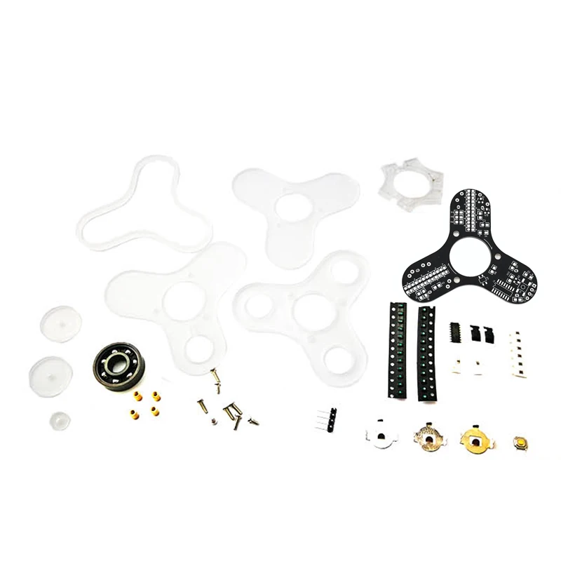 Giroscopio LED para la yema del dedo, Kit electrónico de bricolaje, 3 hojas, componente luminoso para salón, 51 microcontroladores, soldadura, Kit de producción DIY - imagen 2
