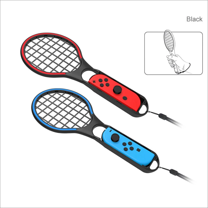 Raqueta de tenis TNS-1862 para Nintendo Switch/Switch, controlador Joy-Con OLED, paquete doble Con muñequeras ajustables para Mario Tenni - imagen 4