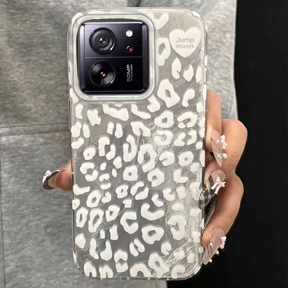 Funda de teléfono con estampado de leopardo blanco Retro para Xiaomi 13T 14T 11 Lite NE Poco X5 M6 Pro X6 X7 X3 Pro NFC C65 C61 M5S TPU - imagen 3