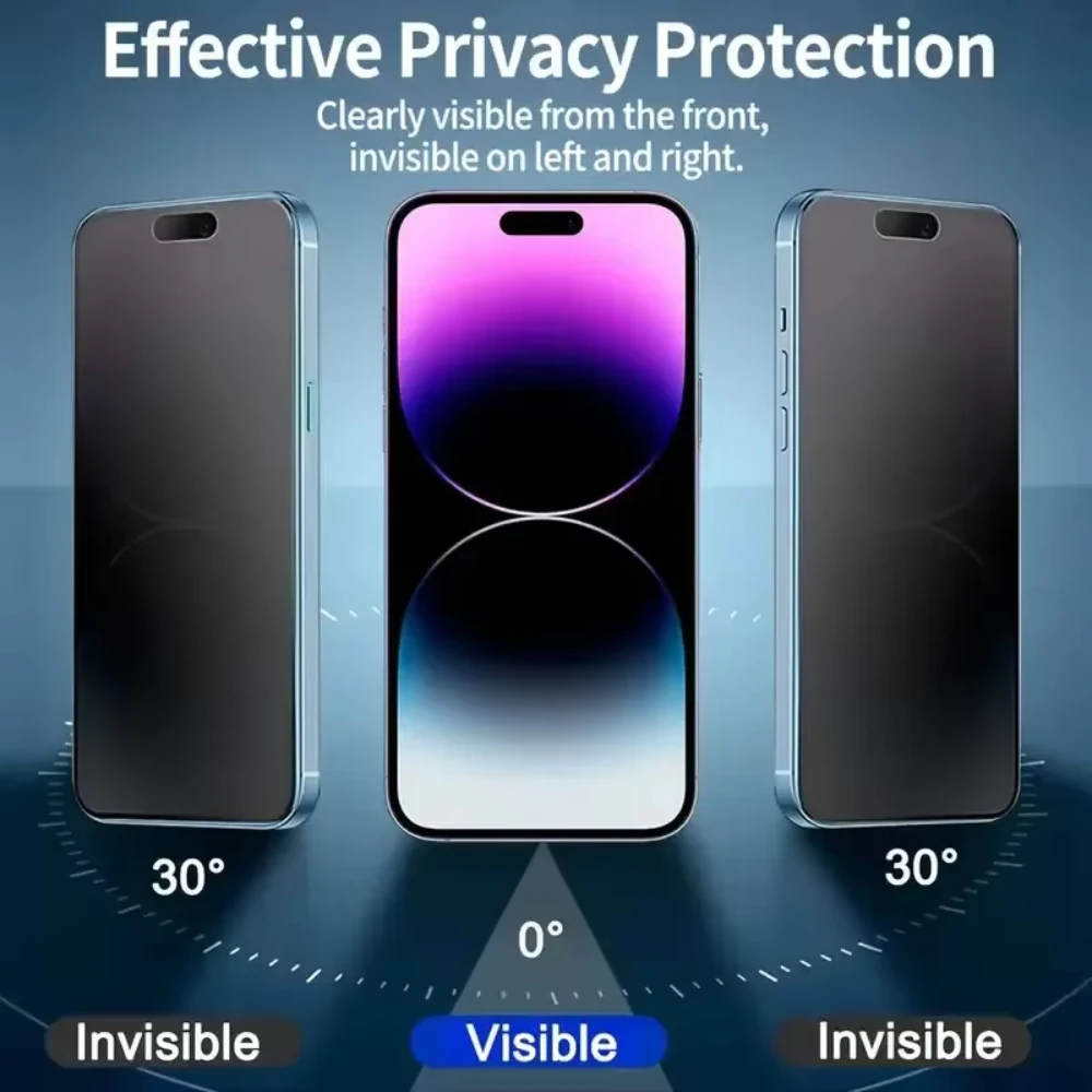 Protector de pantalla de privacidad mate para iPhone 17 Pro 16 13 Pro Max 11 15 14 Plus 16e 12 XR X Xs Air, vidrio templado antiespía, 1-3 uds. - imagen 2