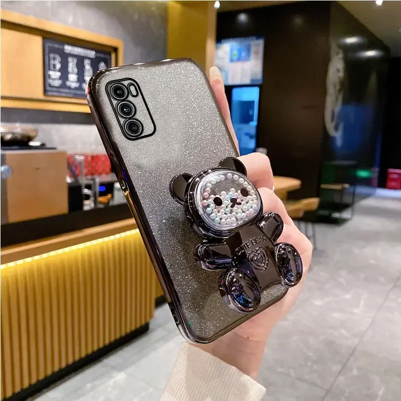 Funda con soporte de oso para Motorola Moto G60, G20, G30, G10, G22, G13, G23, G73, G53, G42, G32, G72, G62, G71 - imagen 4