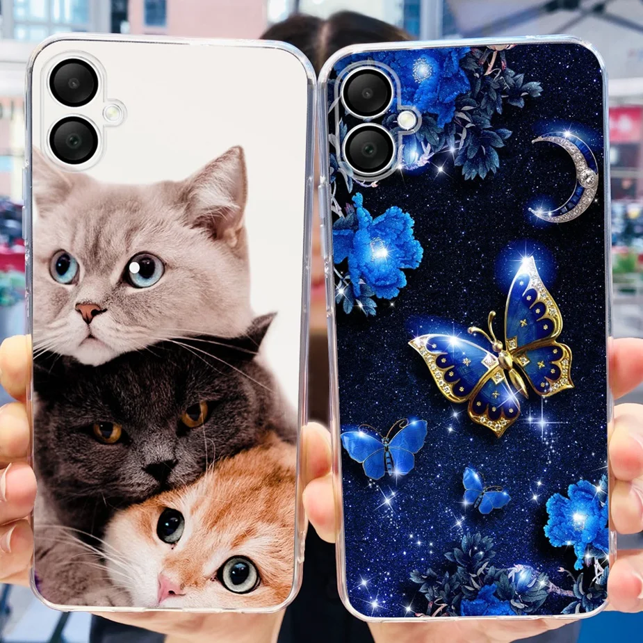 Para Samsung Galaxy A06 funda SM-A065F lindo gato mariposa pintado funda de silicona suave funda de teléfono para Samsung A06 A 06 A065F Fundas - imagen 4