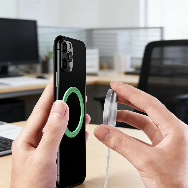 Anillo de placa magnética para cargador inalámbrico, pegatina de hoja de hierro, soporte magnético para teléfono de coche para Apple iPhone, 3/5 Uds. - imagen 2