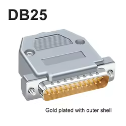 Conector de soldadura DB25, enchufe de dos filas DB 25 pines chapado en oro, enchufe macho hembra, adaptador de conector de 25 pines de soldadura de grado Industrial