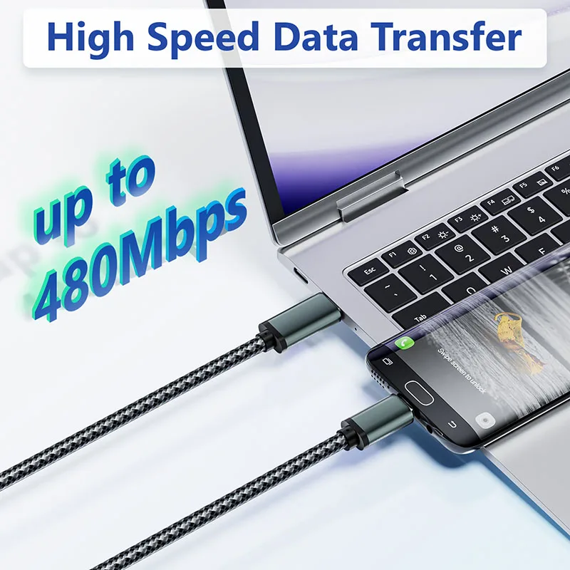 Cable corto USB C a Micro USB USB-C tipo C a Micro B USB 2,0 OTG Cable cargador de datos para Macbook Pro Mini Samsung Xiaomi - imagen 4