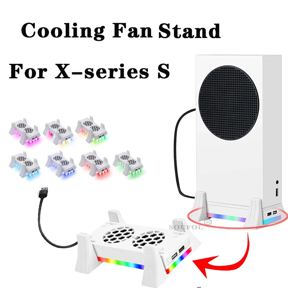 Soporte Vertical para consola de juegos, Base de ventilador de refrigeración, Base de Color, Base de disipación de calor, ajuste de 3 engranajes, para Xbox Series S