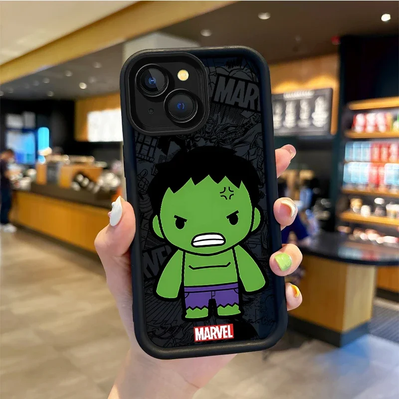 Marvel superhéroe Venom Hulk Deadpool funda de teléfono de dibujos animados para iPhone 15 14 ProMax XR XS 15 14Plus cubierta protectora de teléfono a prueba de polvo - imagen 2