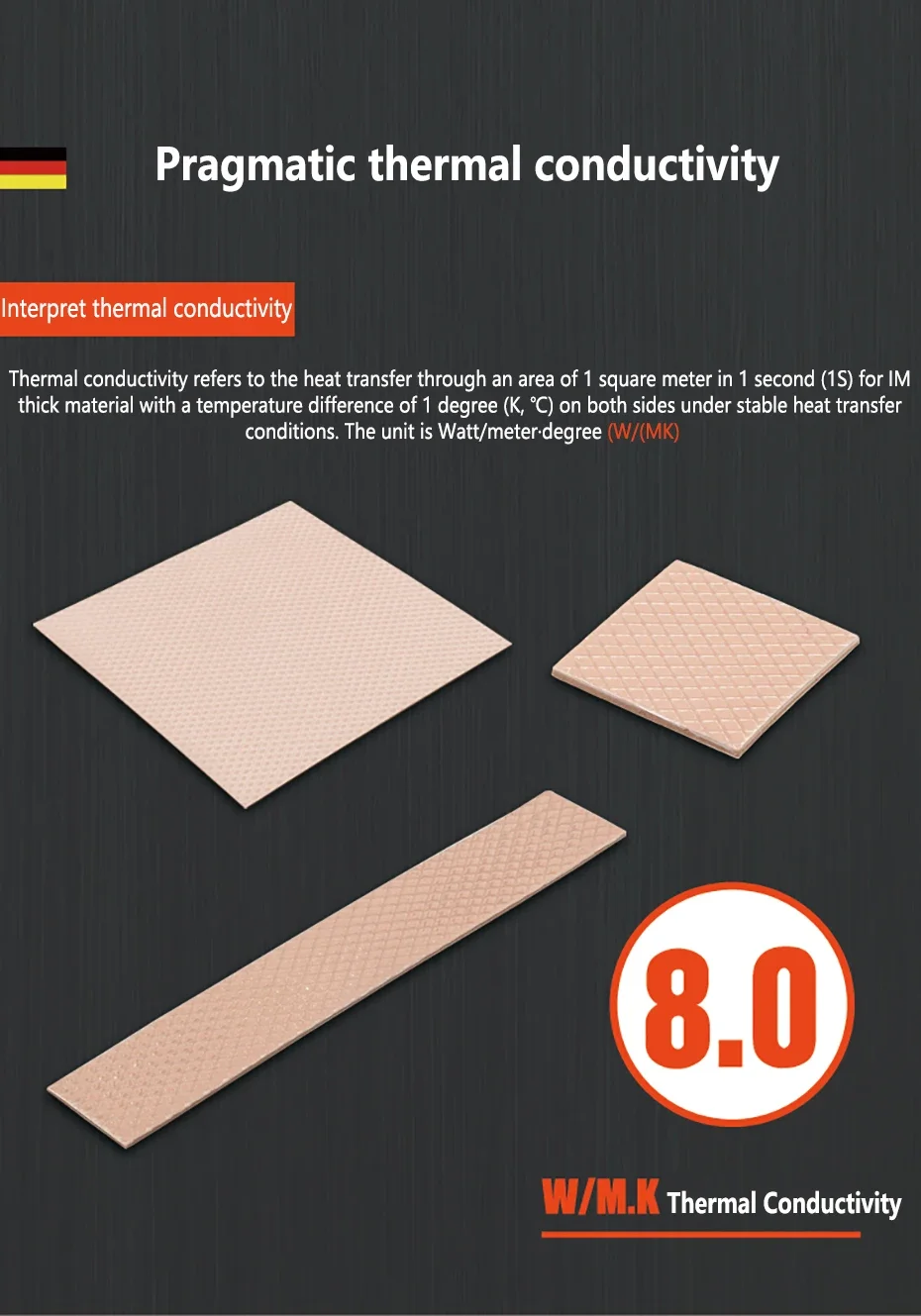 Almohadilla térmica Grizzly 8,0 W/MK 30*30*1,0mm tarjeta gráfica de CPU de varios tamaños disipador de calor placa base almohadilla de silicona de disipación de calor - imagen 3