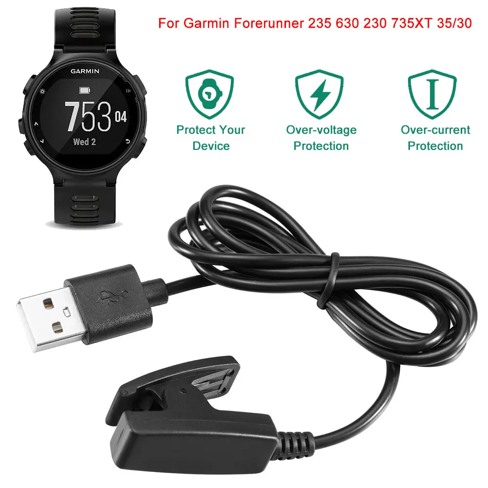 Cable de carga USB para Garmin Forerunner, cargador de base de datos, Forerunner, forethlete, 35J, 235, 630, 230, 735XT, 35, 30
