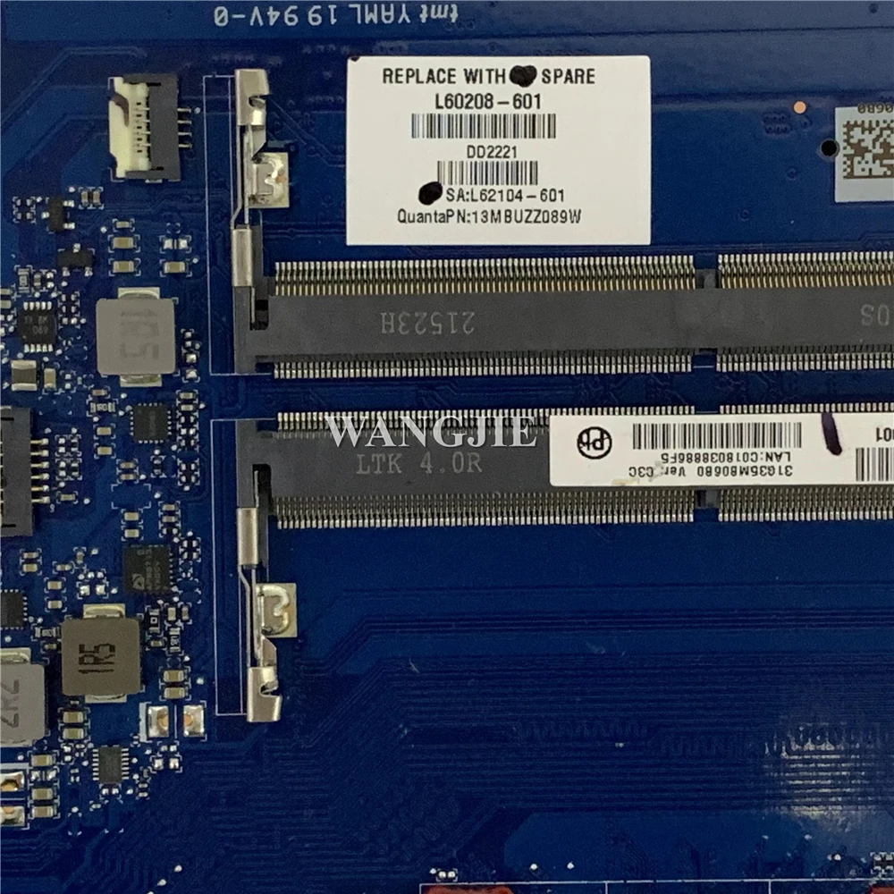 Placa base de L60208-601 L60208-001 para placa base de ordenador portátil HP 15-BC DAG35QMB8C0 con/I5-9300H GTX1650-4G 100% completamente probada - imagen 5