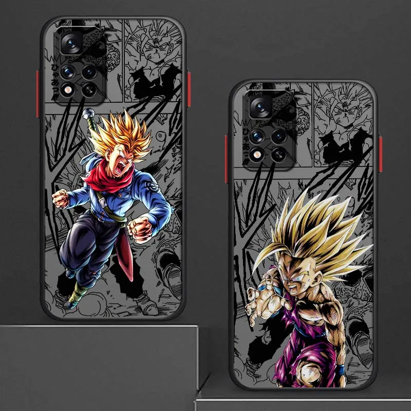 D-Dragon Ball Trunks Saiyan para Xiaomi Redmi Note 14 13 12 11 10 9 Pro Plus 4G 5G funda de teléfono translúcida esmerilada - imagen 2