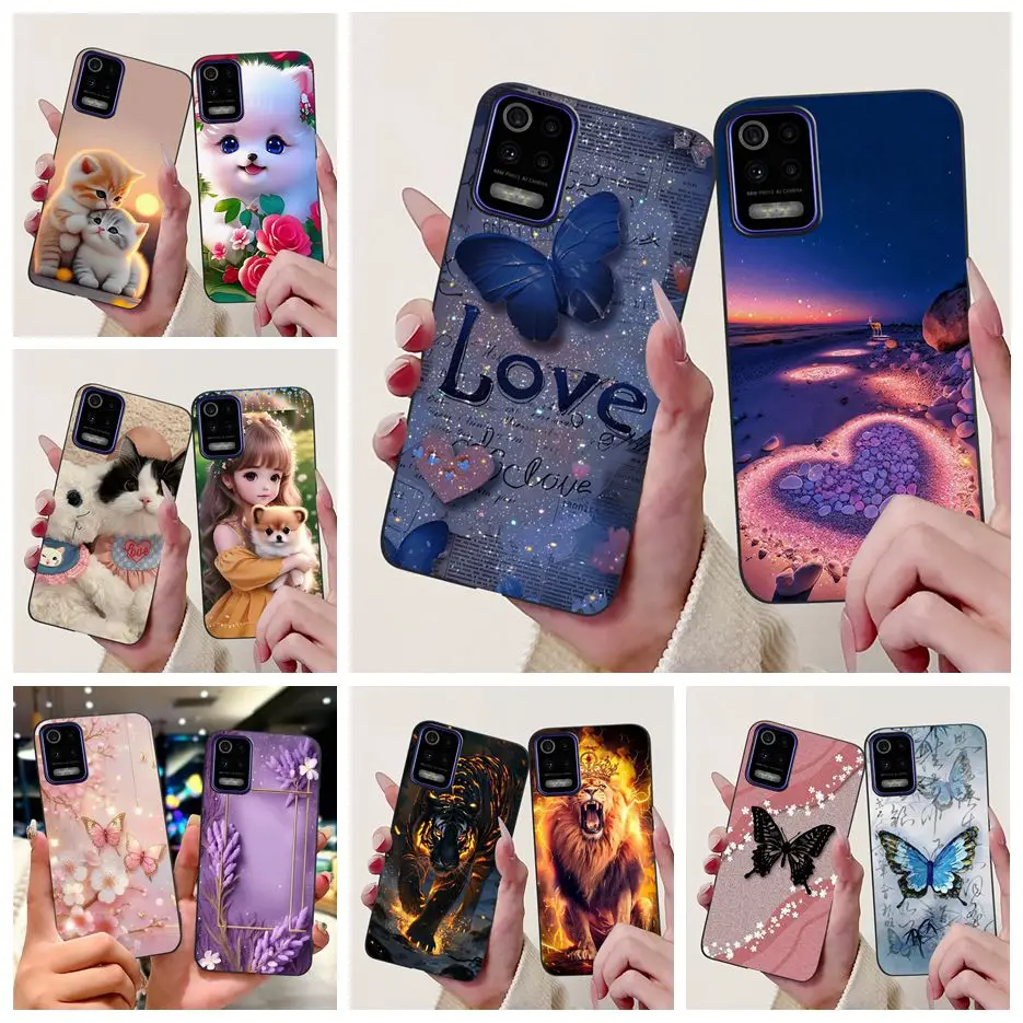 Para LG K52 K62 2020 funda LM-K520 LM-K525 elegante amor corazón pintado cubierta suave TPU funda de teléfono para LG K62 K 52 LGK52 LGK62 Fundas