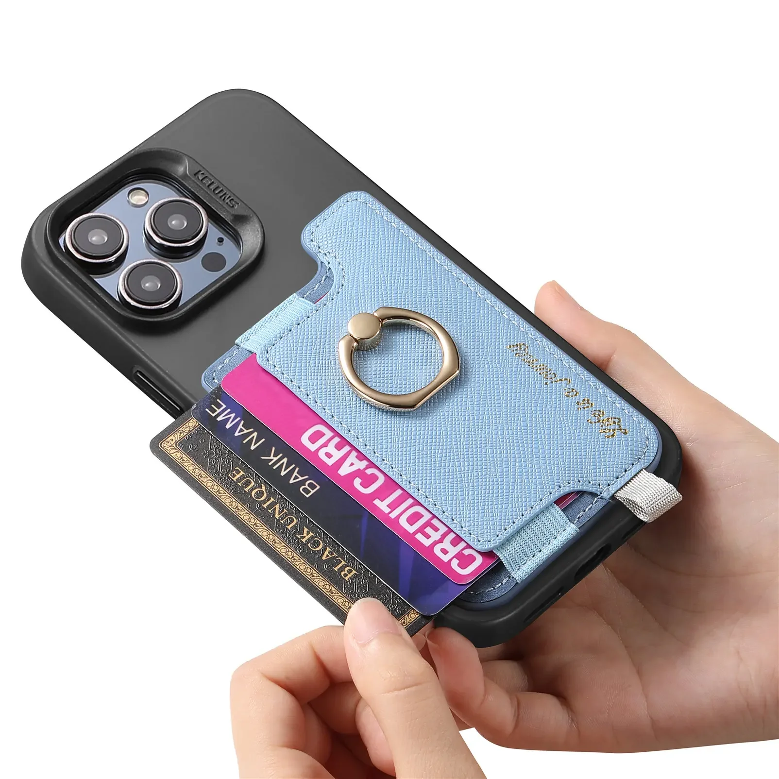 Bolsa de teléfono Universal, funda tipo billetera de cuero para iPhone 15 16 Pro Max 14 13 12, funda tipo billetera para tarjetas MagSafe, funda con soporte de anillo magnético - imagen 5