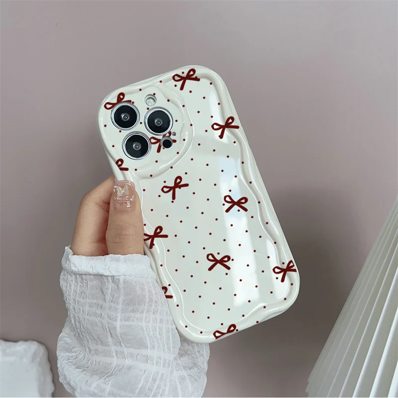 Funda de teléfono de silicona con diseño de lazo Y2K de dibujos animados para Iphone 17 16 16e 11 12 13 14 15 Pro Max 15 Plus 17 Air Back Cases Cover - imagen 5
