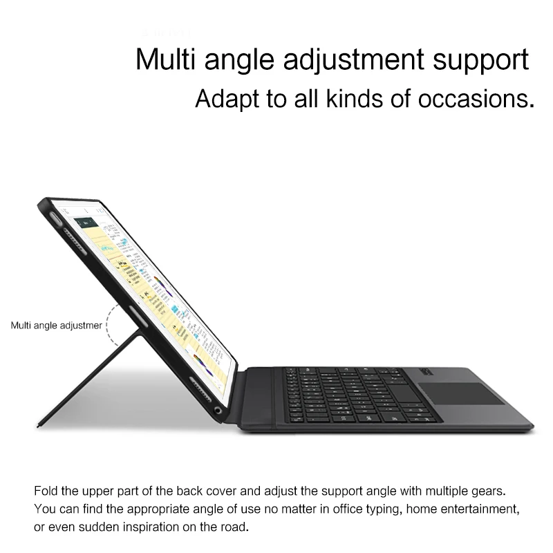 AJIUYU-teclado mágico para iPad Pro, funda protectora inteligente de 12,9 pulgadas, 2015, 2017, 1ª y 2ª generación, A1584, A1652, A1670, A1671, A1821 - imagen 3