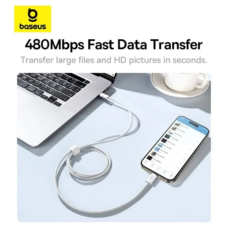 Cable Baseus 100W tipo C a USB C para iPhone 16 15 Cable cargador de carga rápida para Macbook iPad Samsung Xiaomi Cable USB C rápido - imagen 3