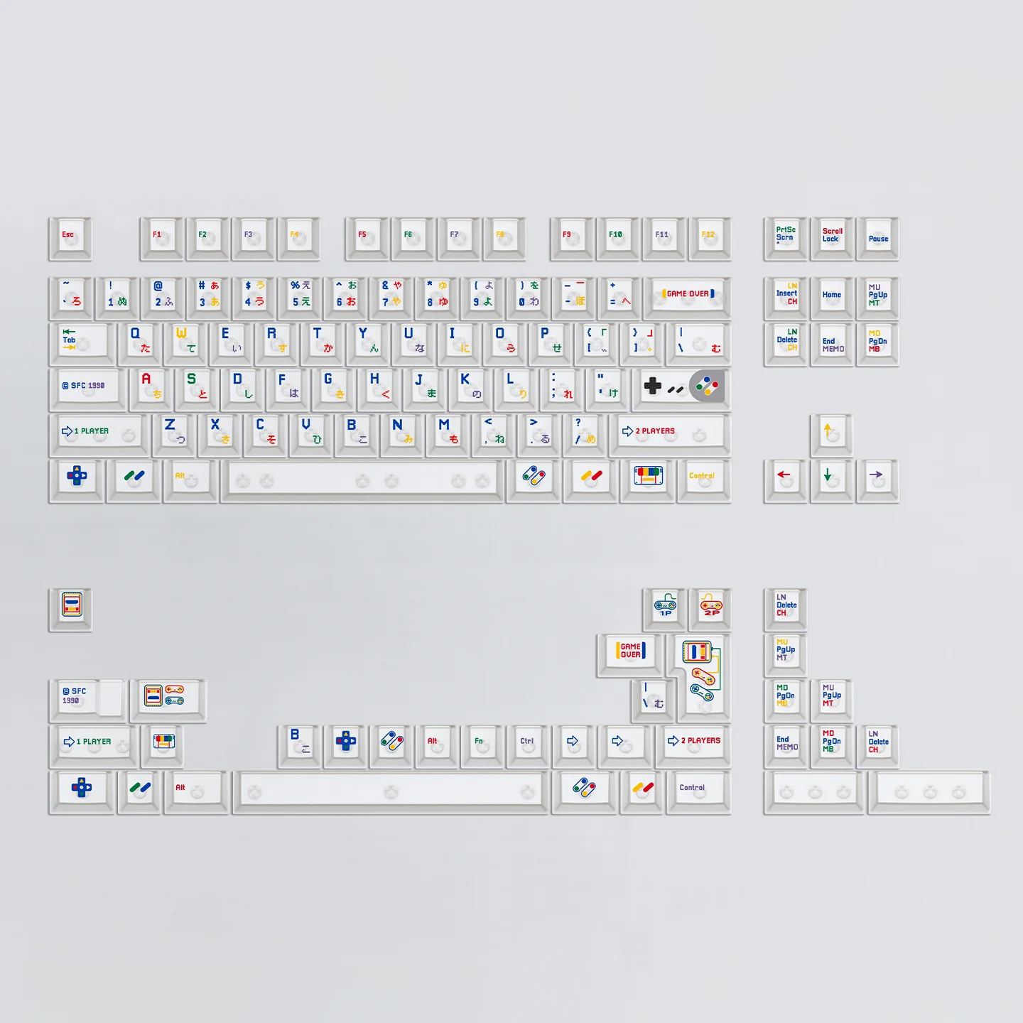 142 teclas Retro SFC teclas blancas perfil de cereza PBT SUB-DYE teclas personalizadas para interruptor MX DIY teclas ISO tapas de teclado mecánico - imagen 4