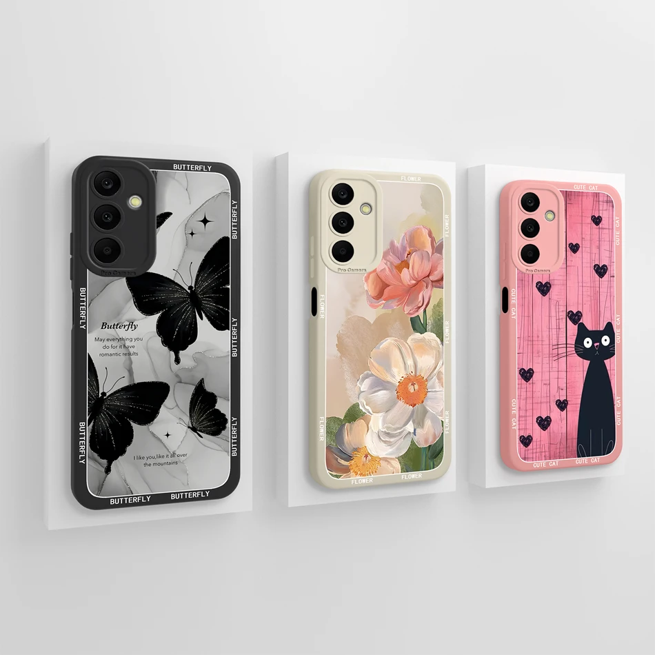 Para Samsung A25 funda de teléfono mariposa creativa funda trasera de alta calidad para Galaxy A 25 5G parachoques anticaída de silicona líquida suave - imagen 4