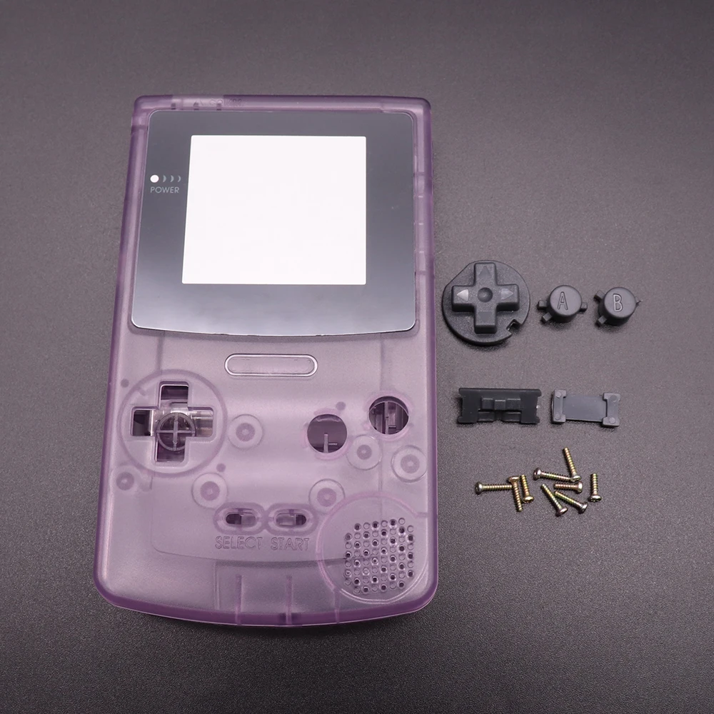 Carcasa de plástico para juegos, funda carcasa para Gameboy Color, carcasa de consola GBC con Kits de botones, pieza de etiqueta adhesiva de tornillo - imagen 3