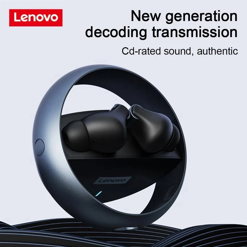 Choice Lenovo-auriculares inalámbricos LP60 con Bluetooth, dispositivo de audio TWS, sonido estéreo HiFi, baja latencia, para juegos, con anillo de cavidad de Metal giratorio - imagen 4